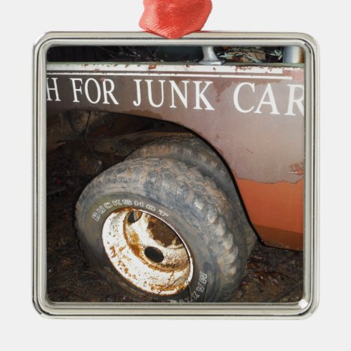 Vintage Tow Truck cash for junk Car Sign Metal Ornament