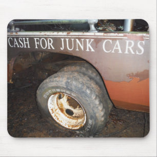 Vintage Tow Truck cash for junk Car Sign Mouse Pad