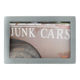 Vintage Tow Truck cash for junk Car Sign Rectangular Belt Buckle