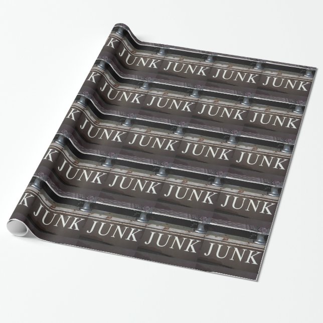 Vintage Tow Truck JUNK SIGN Wrapping Paper (Unrolled)