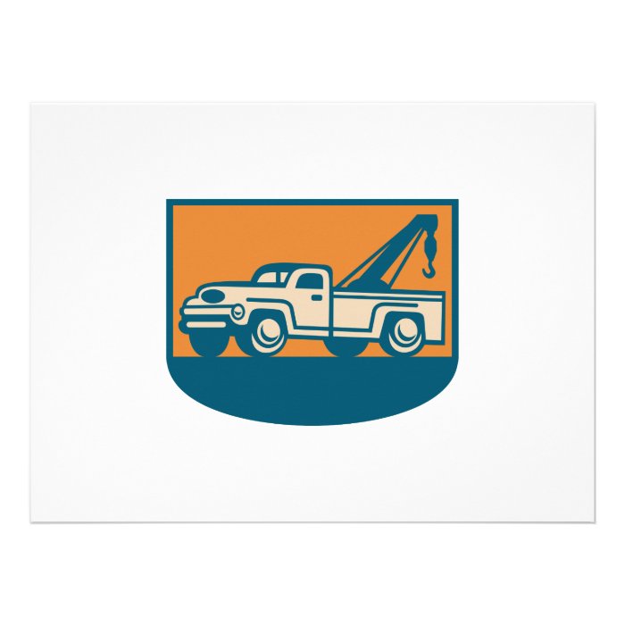 Vintage Tow Wrecker Pick up Truck Invites