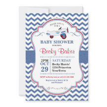 Vintage Toy Airplane Baby Shower Invitation