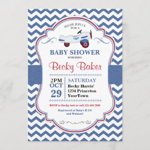 Vintage Toy Airplane Baby Shower Invitation