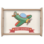 Vintage Toy Airplane Baby Shower Serving Tray at Zazzle
