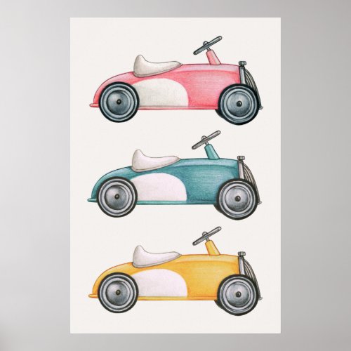Vintage Toy Cars Poster