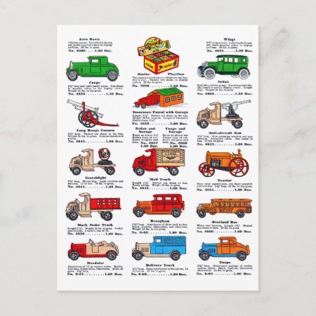 Vintage Toy Catalog Diecast Cars And Trucks Postcard