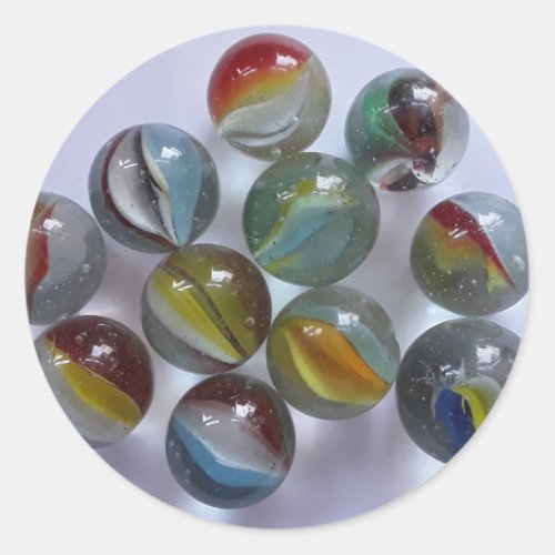 Vintage Toy Cats Eye Marbles Classic Round Sticker