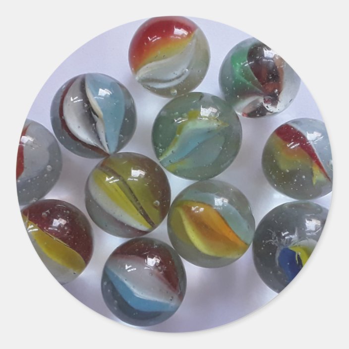 Vintage Toy Cat S Eye Marbles Classic Round Sticker Zazzle Com