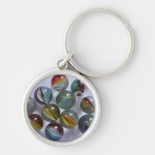 Vintage Toy Cats Eye Marbles Keychain