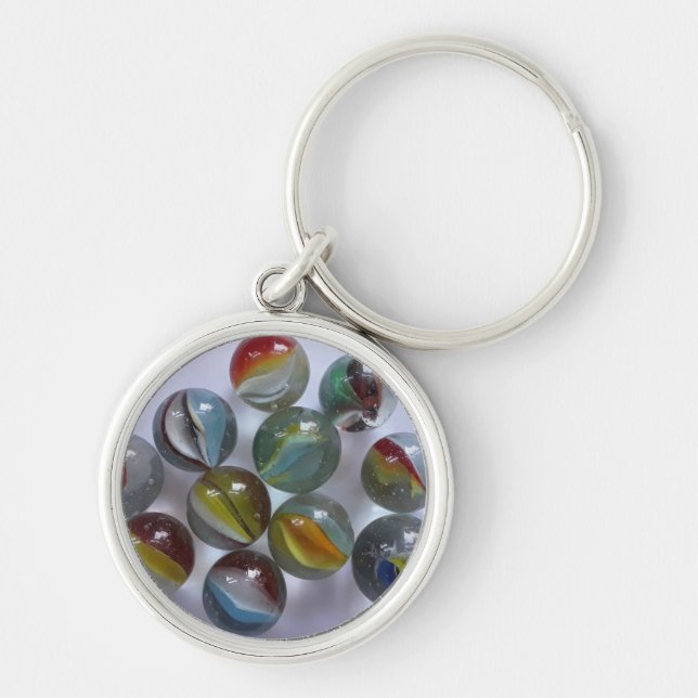 Vintage Toy Cat's Eye Marbles Keychain (Front)