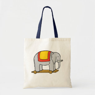 Vintage Toy Circus Elephant Canvas Tote Bag