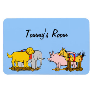Vintage Toy Dog, Horse, Pig, Elephant Magnet