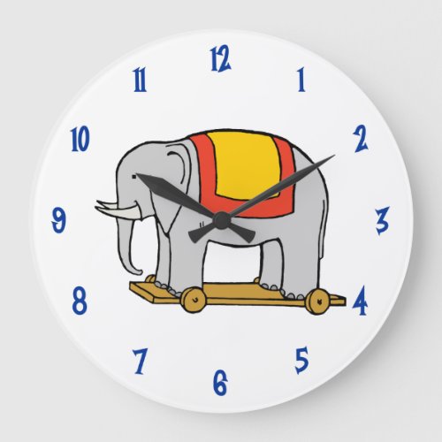 Vintage Toy Elephant Pull Toy Wall Clock