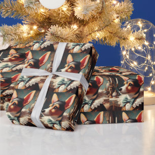 Vintage Toy Fox Terrier Painting Wrapping Paper