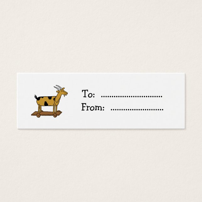 Vintage Toy Goat Custom Gift Tag Business Card (Front)