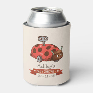 Vintage Toy Ladybug Baby Shower Can Cooler
