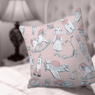 Vintage Toy Pattern Custom Color V1 ID783 Throw Pillow