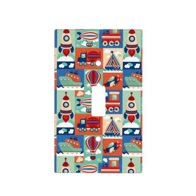 Vintage Toy Pattern Light Switch Cover (Front)