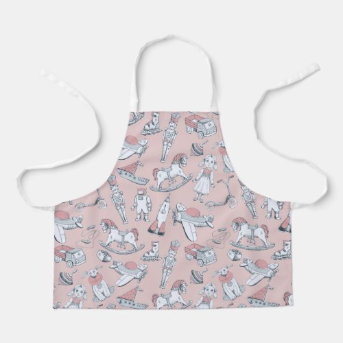 Vintage Toy Pattern PinkGray ID783 Apron