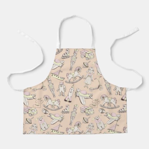 Vintage Toy Pattern PinkYellow ID783 Apron