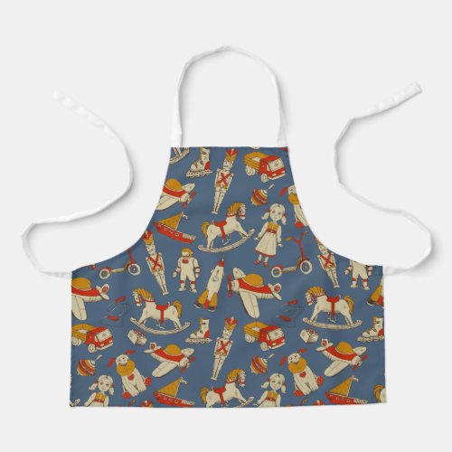 Vintage Toy Pattern RedGold ID783 Apron