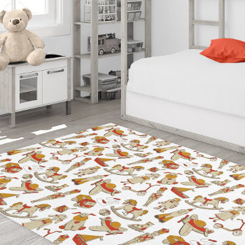 Vintage Toy Pattern Red/gold Id783 Rug by arrayforhome at Zazzle