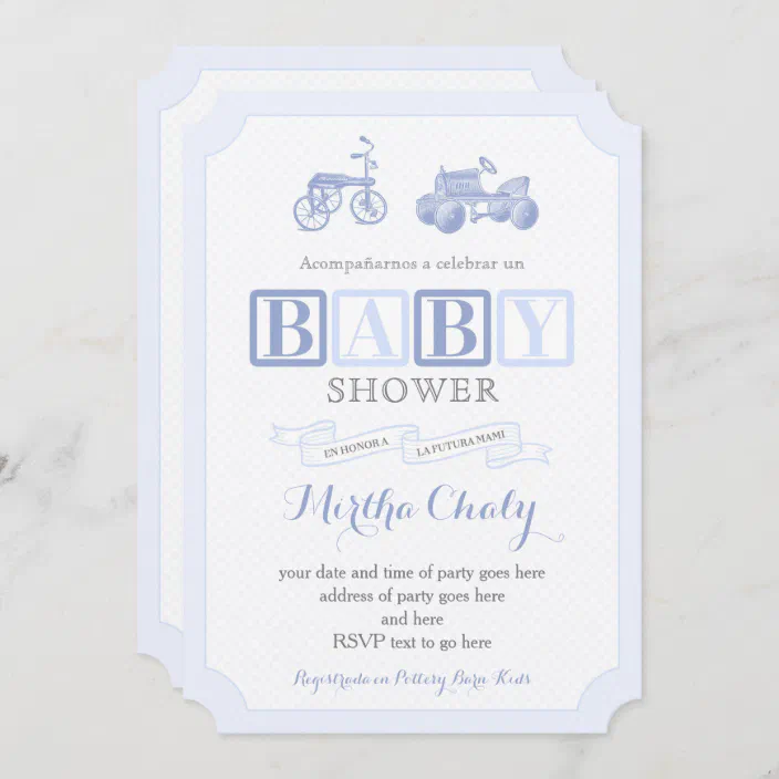 Vintage Toys Juguetes Baby Shower Cards In Spanish Zazzle Com