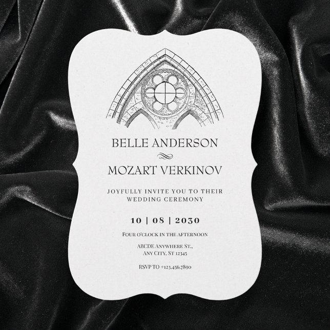 Vintage tracery minimalist simple wedding  invitation (Creator Uploaded)