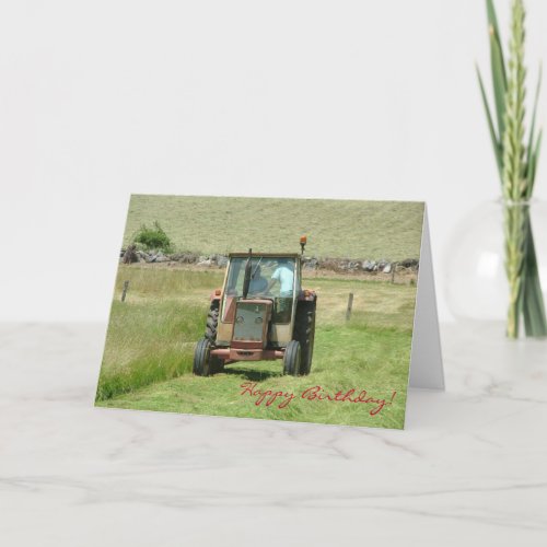 Vintage tractor birthday card