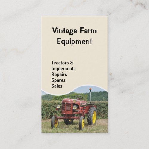 Vintage tractor business card