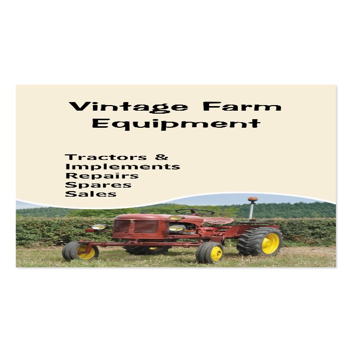 Vintage tractor business card