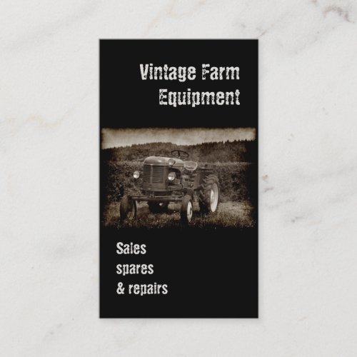 Vintage tractor business card