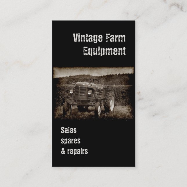 Vintage tractor business card (Front)