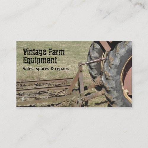 Vintage tractor business card