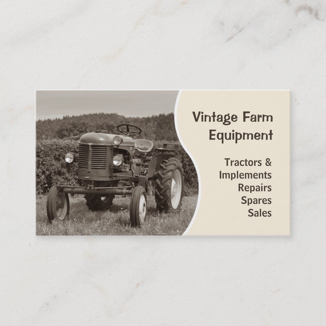 Vintage tractor business card Zazzle
