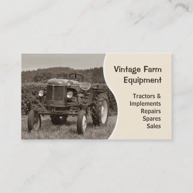 Vintage tractor business card | Zazzle