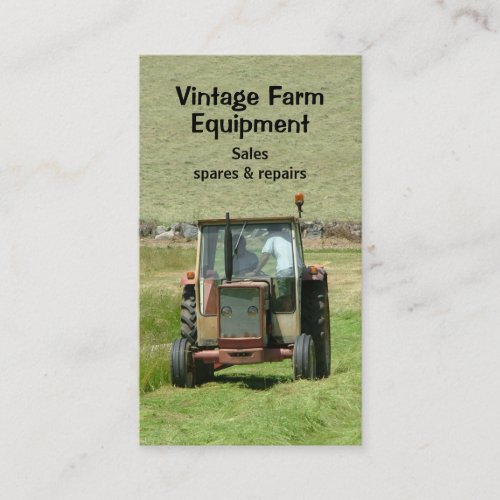 Vintage tractor business card