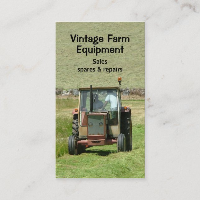 Vintage tractor business card (Front)