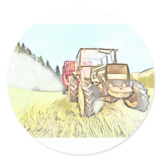 Vintage Tractor Classic Round Sticker