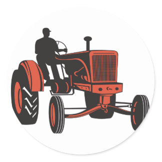 Vintage Tractor Classic Round Sticker