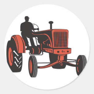 Vintage Tractor Classic Round Sticker