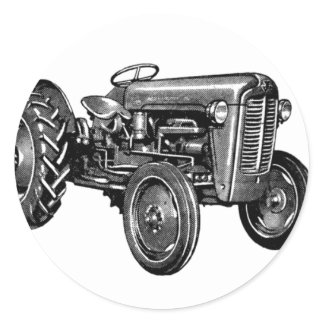 Vintage Tractor Classic Round Sticker