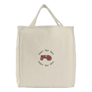 Vintage Tractor Embroidered Bag by retirementgifts at Zazzle