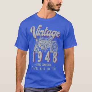 Vintage Tractor Farmer Birthday Born In 1948 & Est T-Shirt