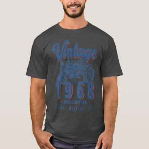 Vintage Tractor Farmer Birthday Born In 1968 & Est T-Shirt