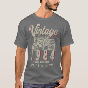Vintage Tractor Farmer Birthday Born In 1984 & Est T-Shirt