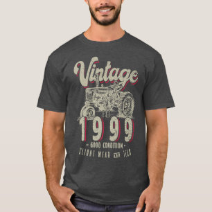 Vintage Tractor Farmer Birthday Born In 1999 & Est T-Shirt