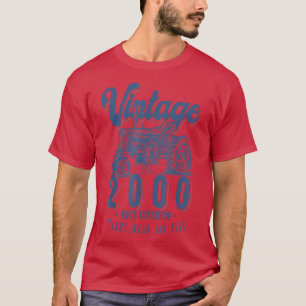 Vintage Tractor Farmer Birthday Born In 2000 & Est T-Shirt