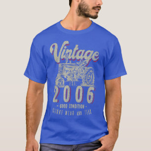 Vintage Tractor Farmer Birthday Born In 2006 & Est T-Shirt