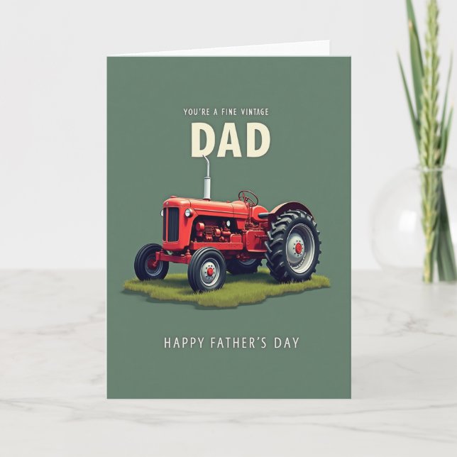 Vintage Tractor Fathers Day Card (Front)